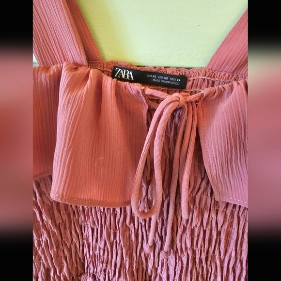 Zara dusty rose pink mauve boho midi dress - Picture 5 of 10